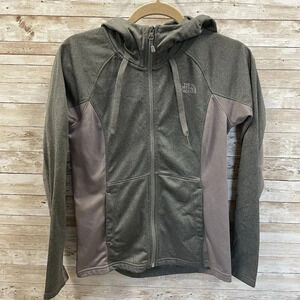 The North Face Womens‎ S/P Zipper Gray drawstring Hoodie Pockets Light Outdoor